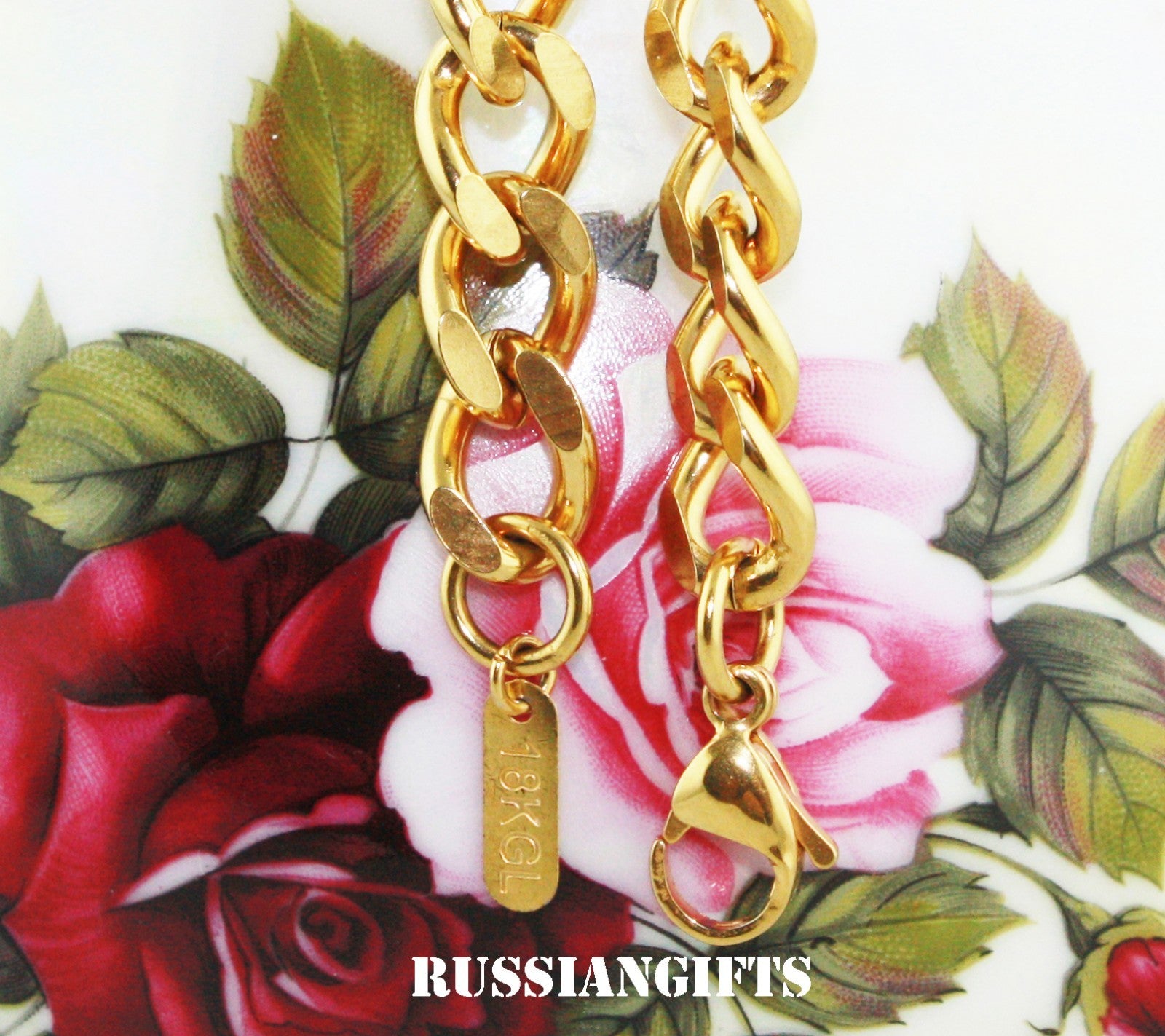 18k gold plated Link Curb Cuban Chain Necklace Bracelet 9mm 7-36' 'VPKJewelry