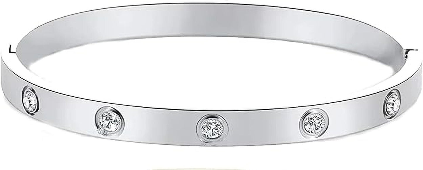 Bracelet 14k gold plated women's men girl Stainless steel bangle