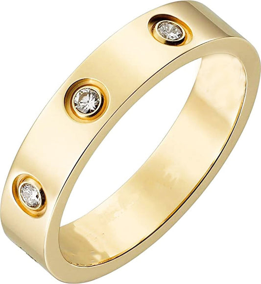 Rings Band Women's Men's stainless steel Cubic Zircon free box USA Jewelry New