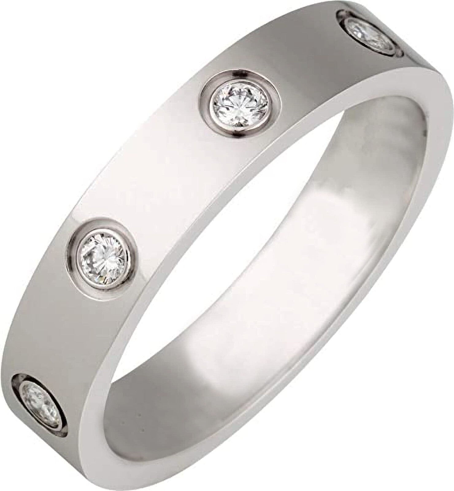 Rings Band Women's Men's stainless steel Cubic Zircon free box USA Jewelry New