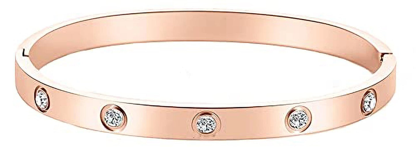 Bracelet 14k gold plated women's men girl Stainless steel bangle