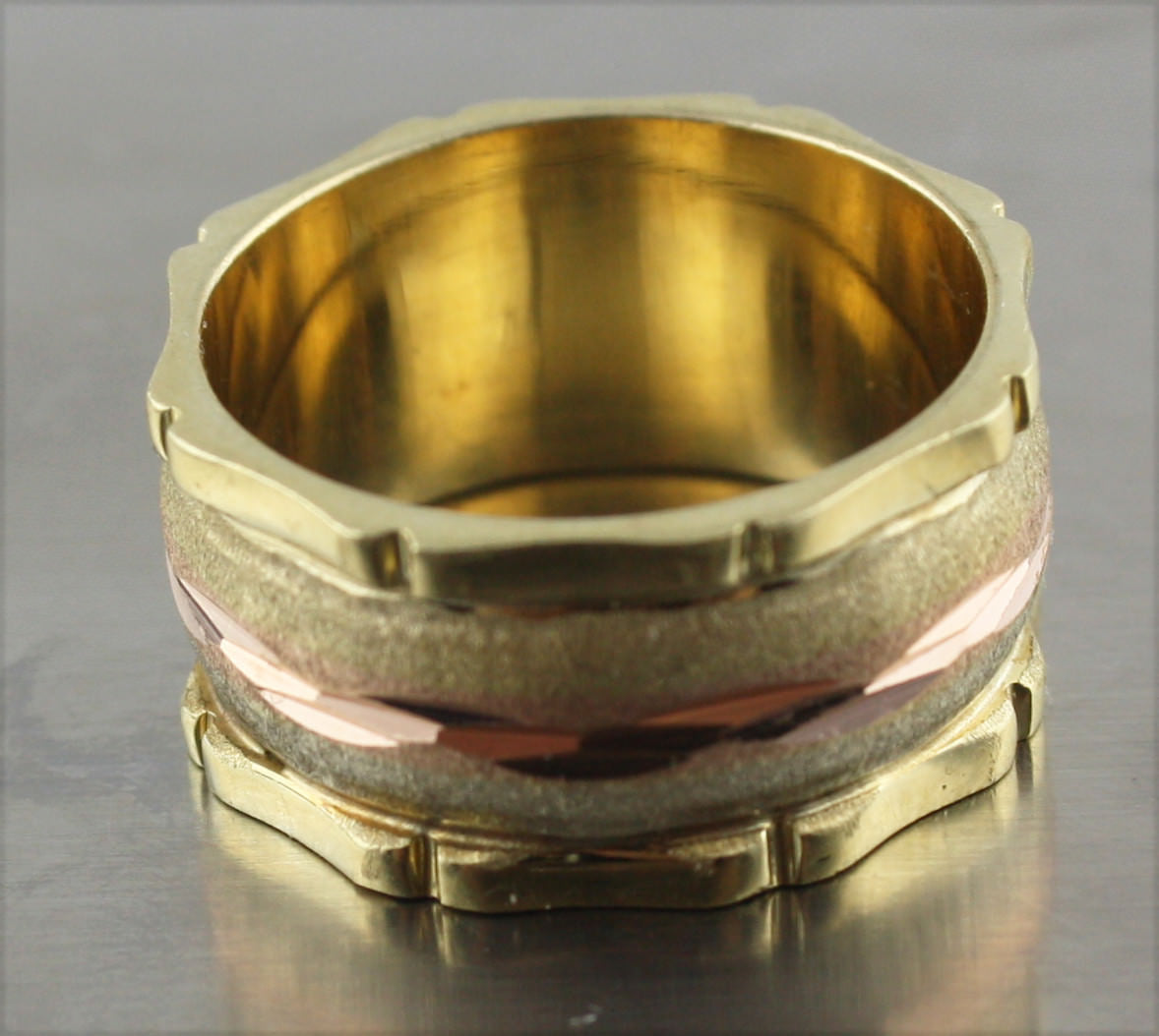 Real 14k gold ring white yellow rose 6.5 gram size 8 US Seller