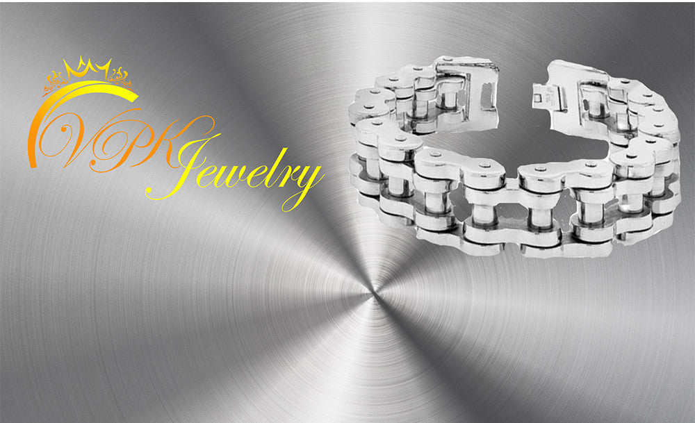 Black or Silver 8'' 9" 10'' Stainless Steel Motorcycle Bike Biker Chain Bracelet