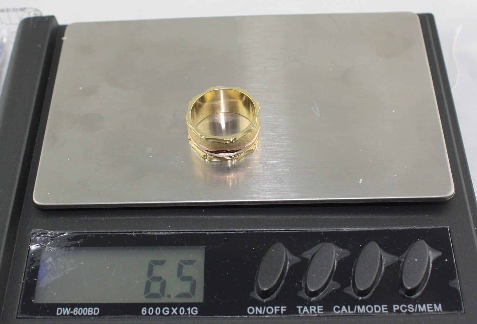 Real 14k gold ring white yellow rose 6.5 gram size 8 US Seller