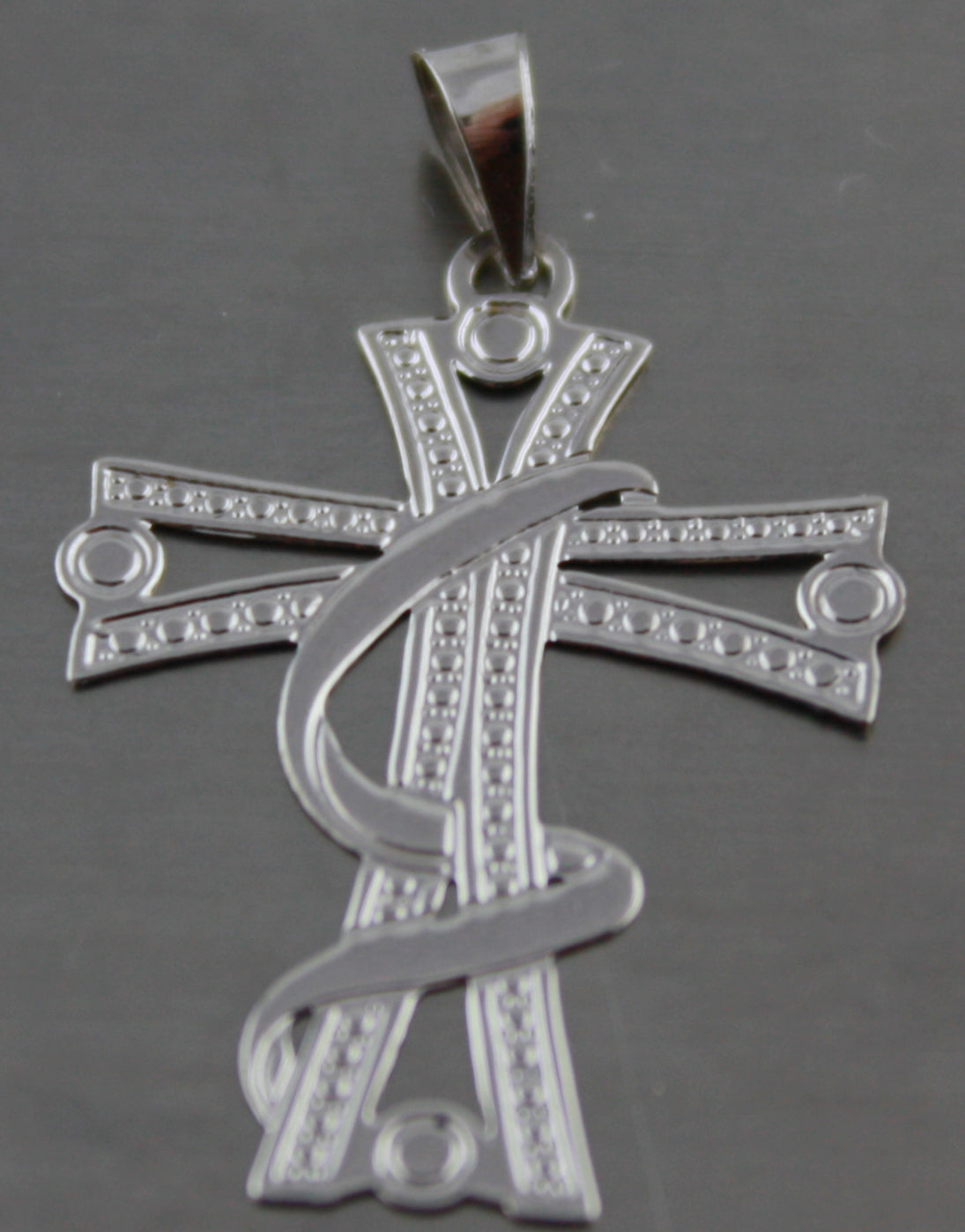 Real 14K white Gold Cross Eternity Pendant US seller 0,5 gram