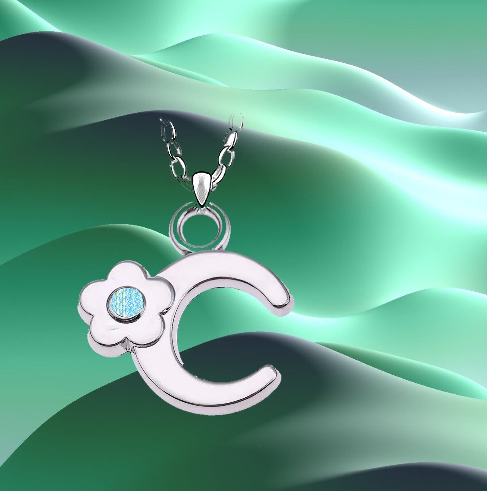 Choice A-Z Letter birthstone necklace pendant clover Love Women Girls Man box