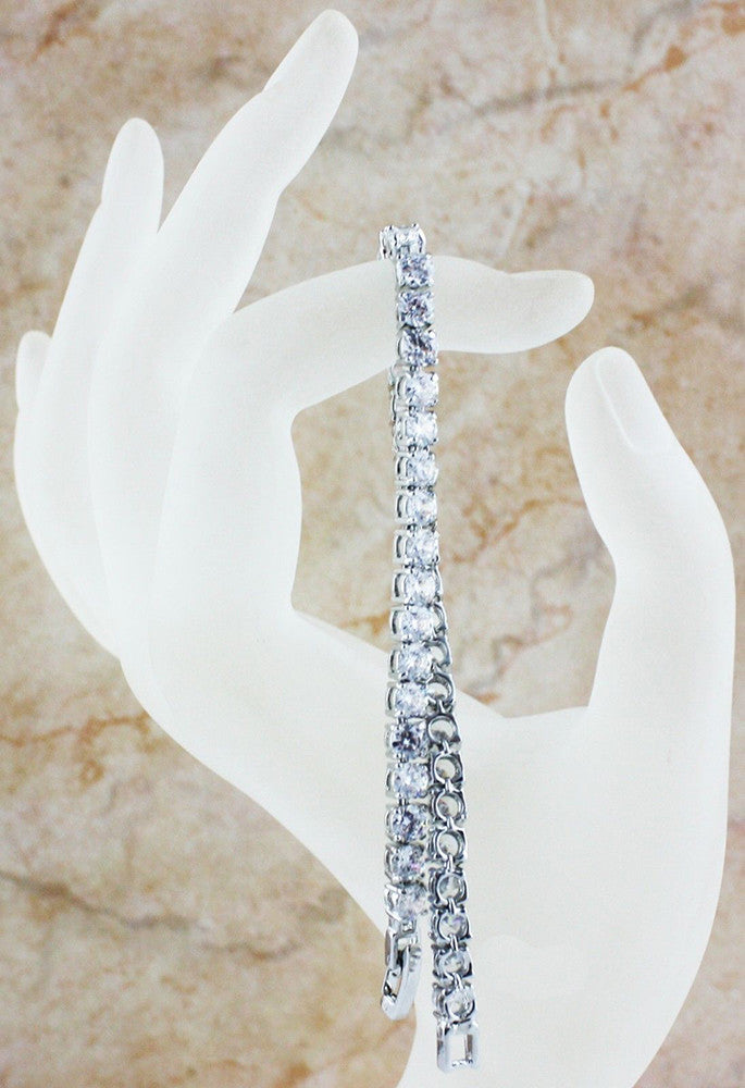 Tennis Bracelet White Yellow 18k Gold Plated 4mm Simulated Cubic Zirconia