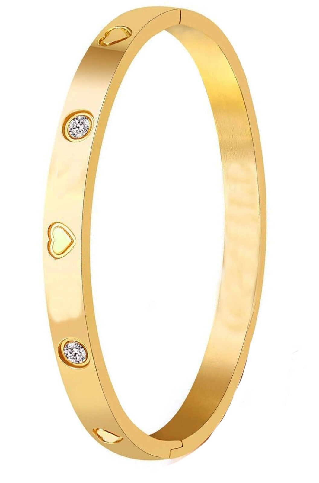 Bracelet 14k gold plated women's men girl Stainless steel bangle