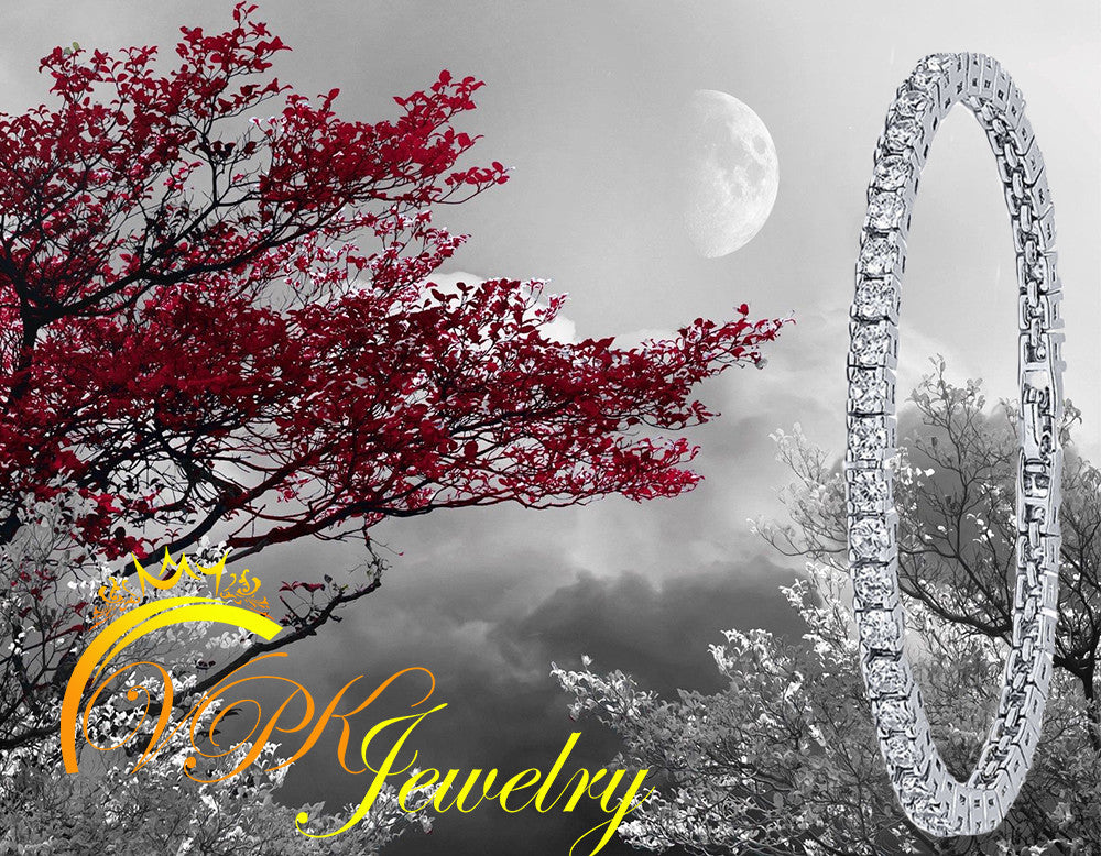 Tennis Bracelet 18k Gold Plated  12.00 ct 4mm for Women 7.5'' 7'' 6.7''