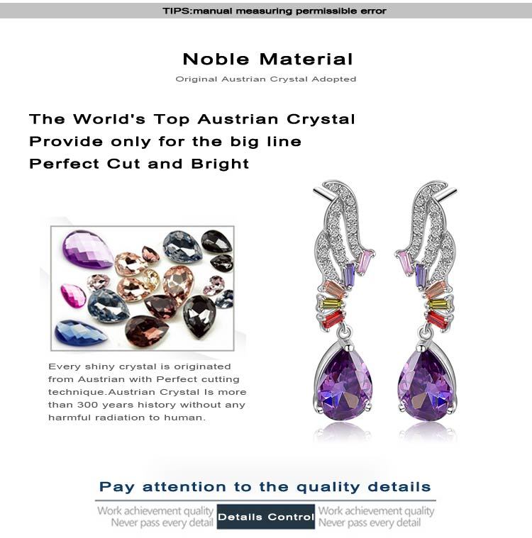 18k gold plated earrings crystal Multicolor CZ best Women gifts Brand New
