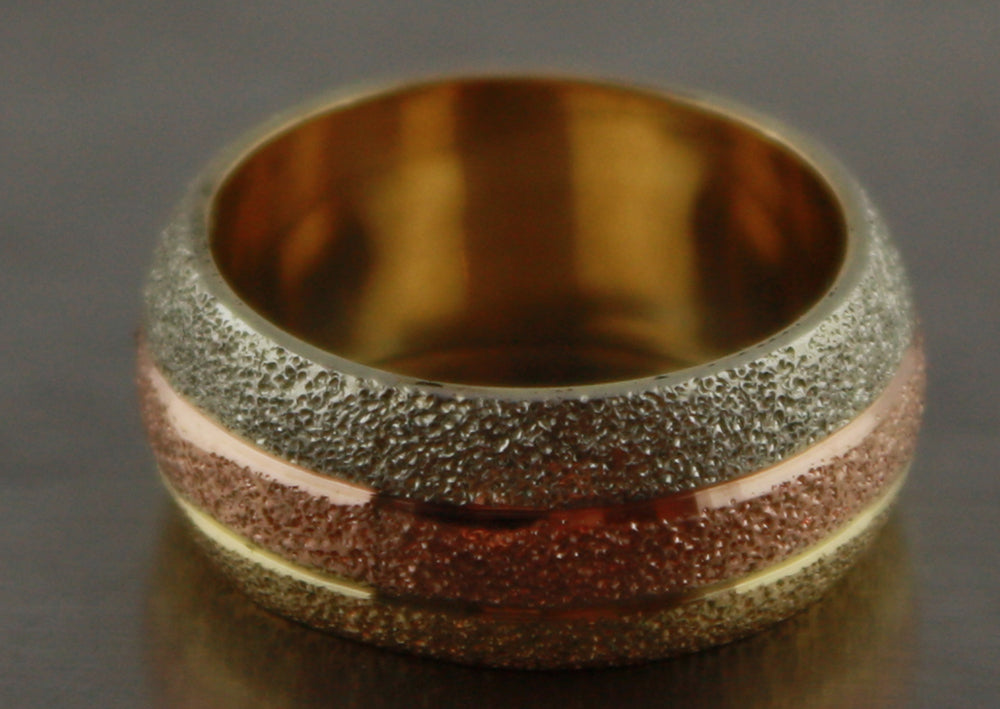 Real 14k Gold Yellow Rose white Eternity Ring 6gr Size 7.5  USA Seller