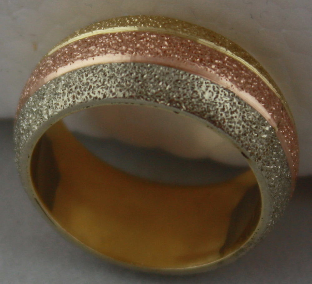 Real 14k Gold Yellow Rose white Eternity Ring 6gr Size 7.5  USA Seller