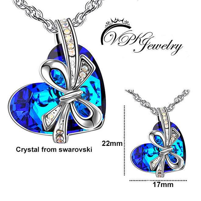 Heart Bowtie Nekclace Crystal Pendant made with SWAROVSKI elements