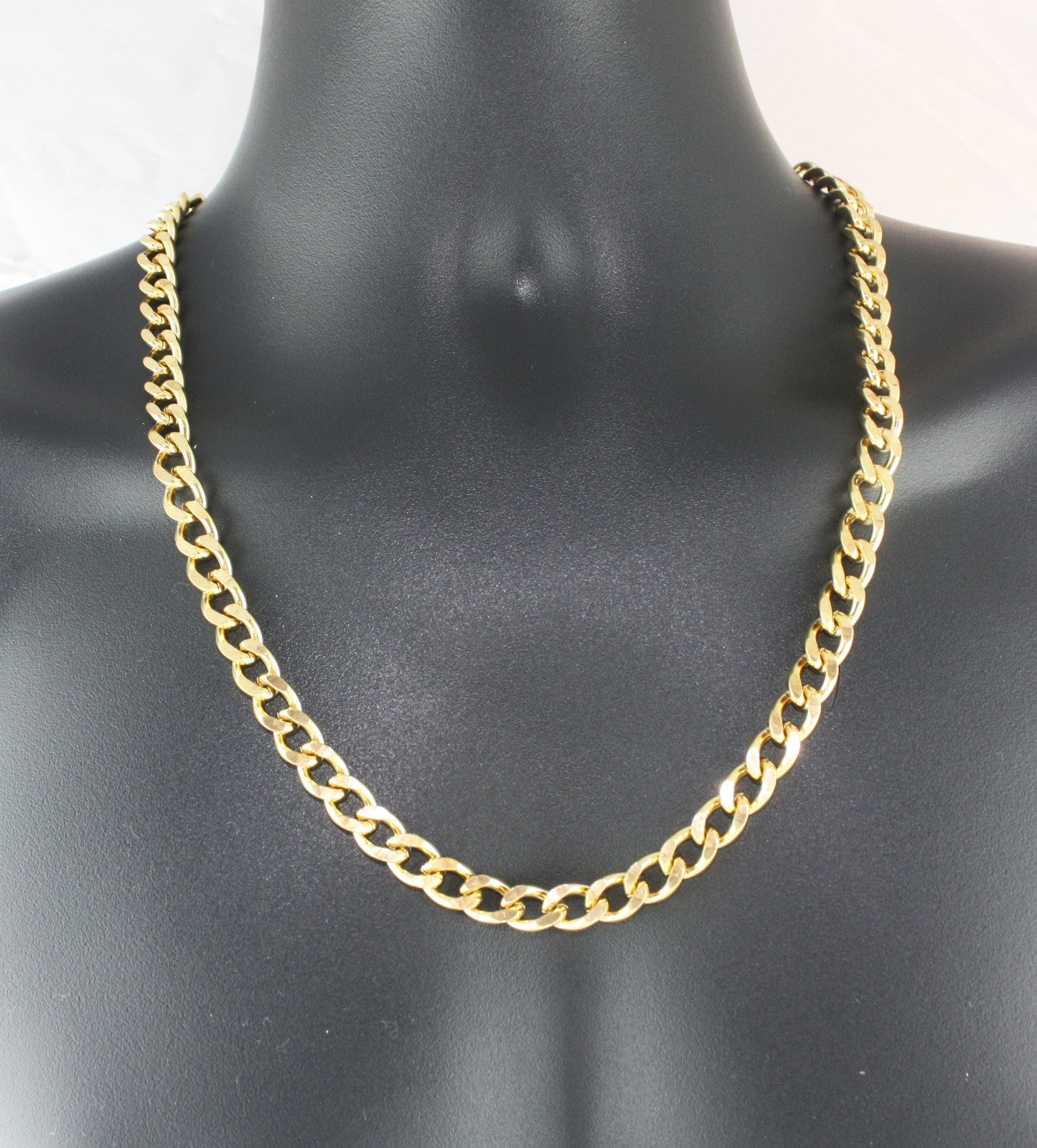 18k gold plated Link Curb Cuban Chain Necklace Bracelet 9mm 7-36' 'VPKJewelry