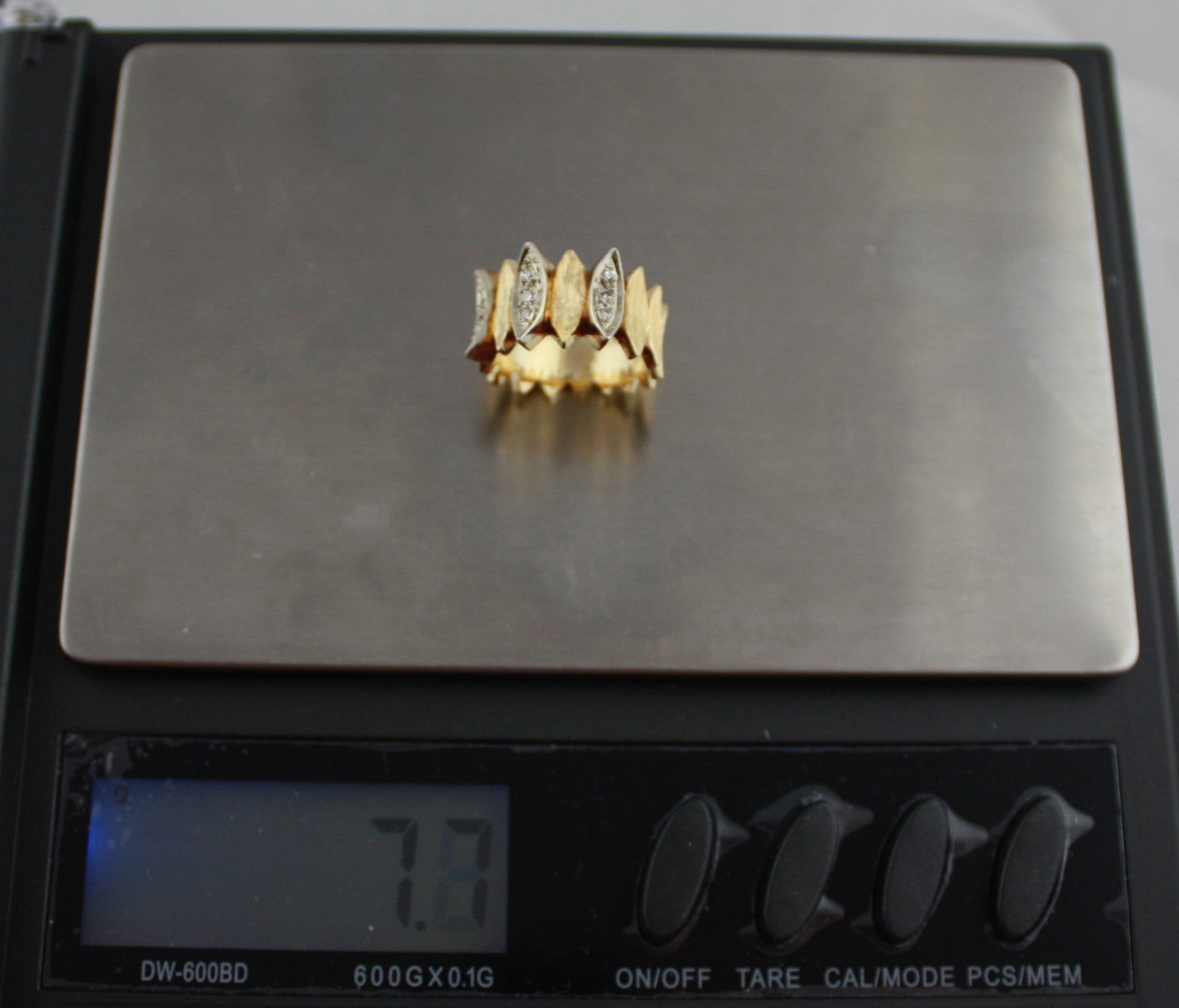 Real 14k Gold Eternity Ring 7.7 gr Size 6 top quality CZ USA Seller