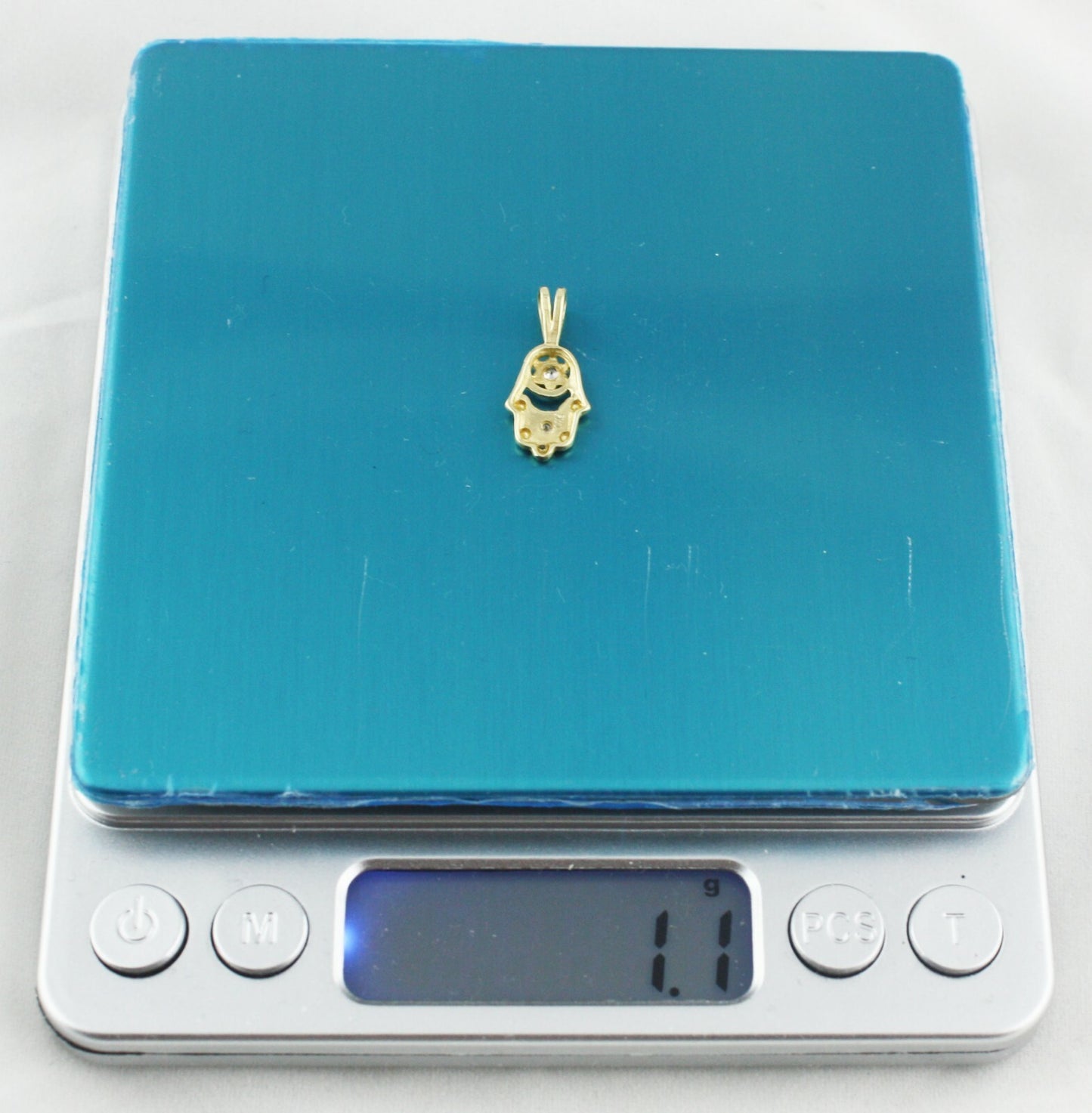 Real 14K Gold White Yellow Star small Pendant CZ 1,1 gram US seller