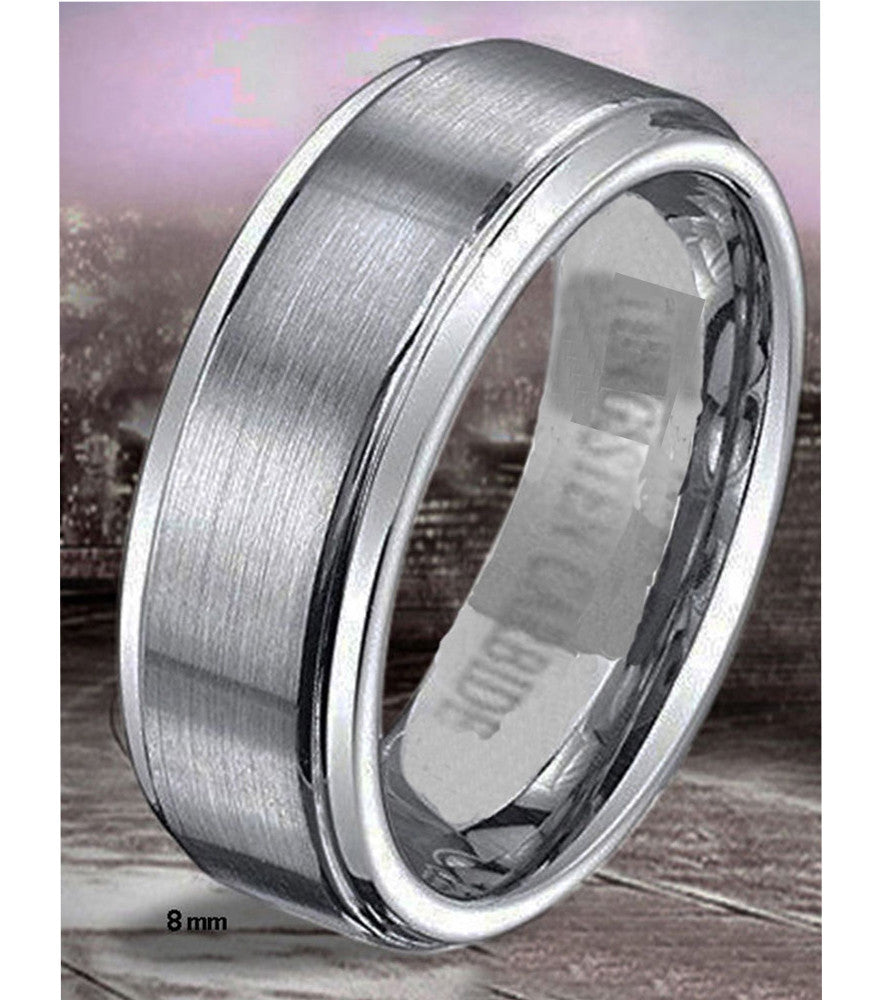 VPKJewelry 6-8mm Tungsten Carbide Brushed Men/Women Wedding Ring Sizes 5-14,5