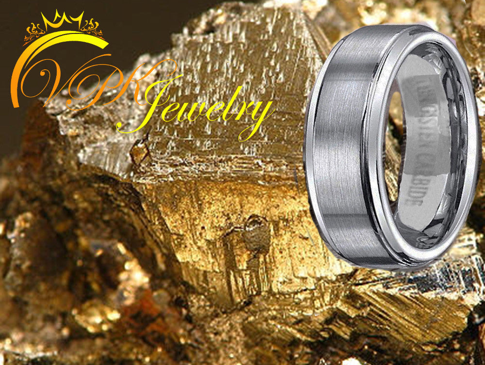 VPKJewelry 6-8mm Tungsten Carbide Brushed Men/Women Wedding Ring Sizes 5-14,5