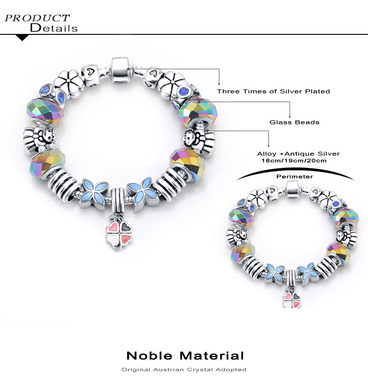 Charm Monkey Bracelet Murano and Austrian Crystal Top Quality VPKJewelry