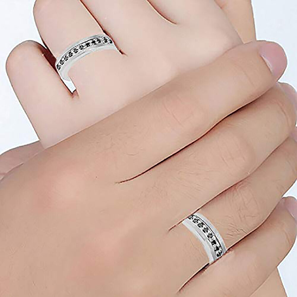 6- 8mm Tungsten VPKJewelry Men Women Wedding Brushed Ring 13 black CZ