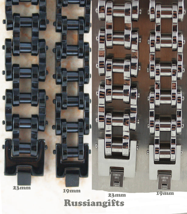 Black or Silver 8'' 9" 10'' Stainless Steel Motorcycle Bike Biker Chain Bracelet