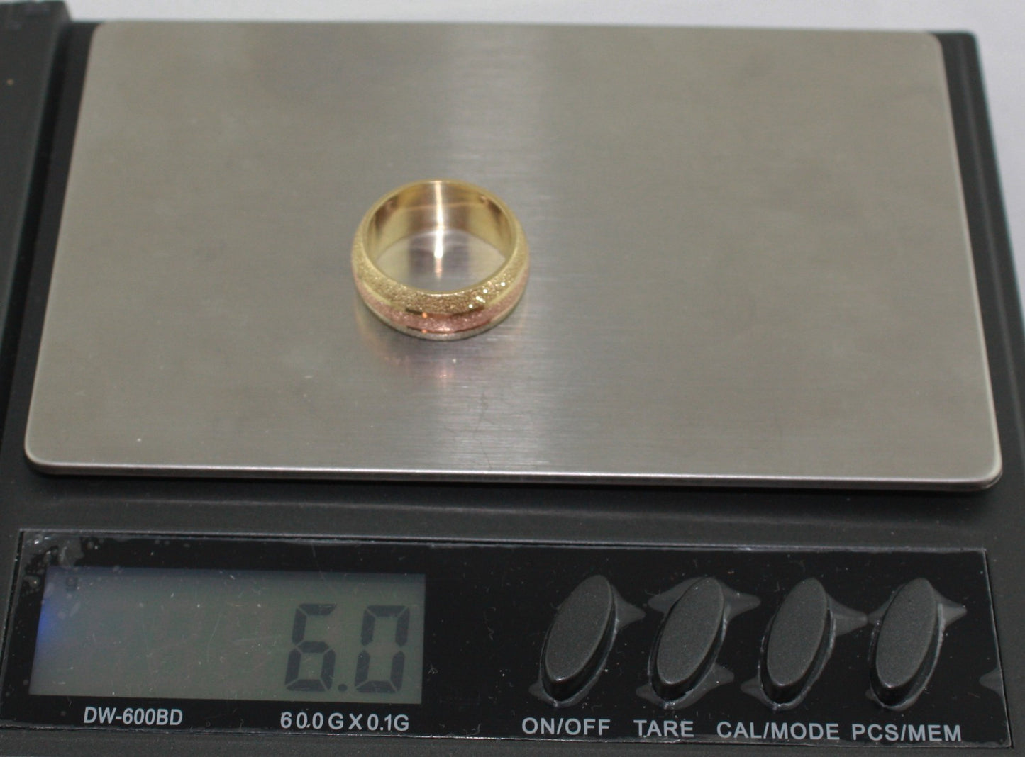 Real 14k Gold Yellow Rose white Eternity Ring 6gr Size 7.5 USA Seller