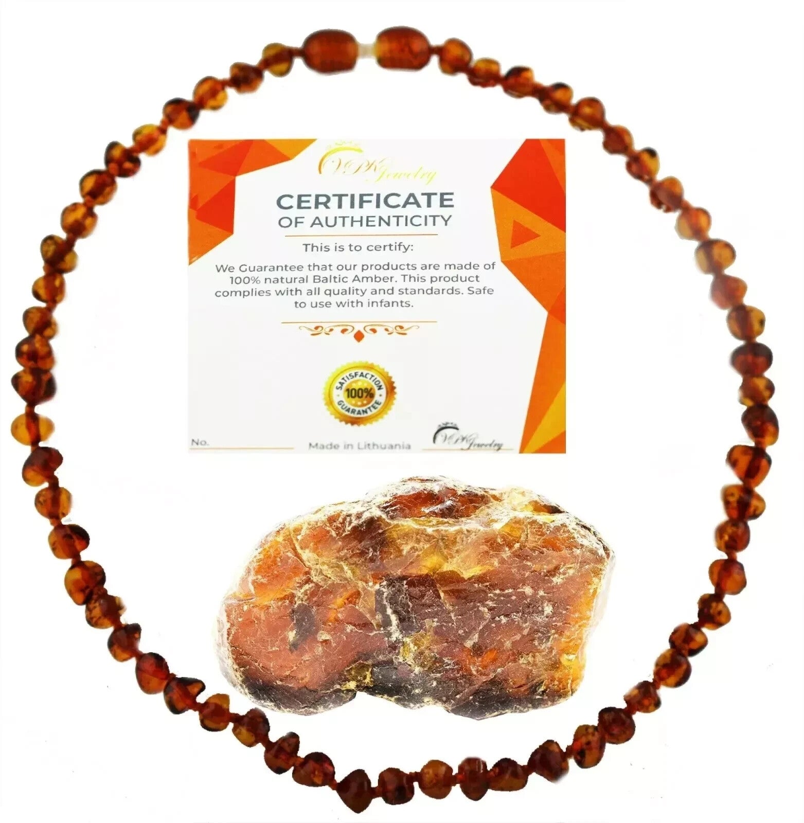 Genuine Amber Bracelet Necklace Anklet Real Beads Multicolor Unpolished Boy Girl