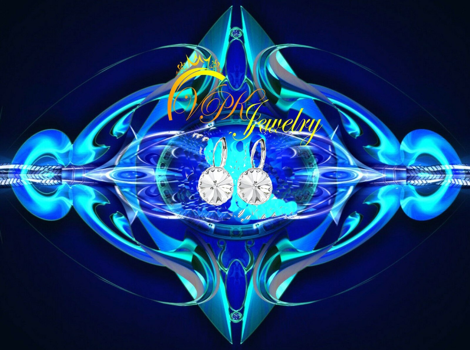 Bella Earrings Women Round Large LEVER BACK made with SWAROVSKI crystal