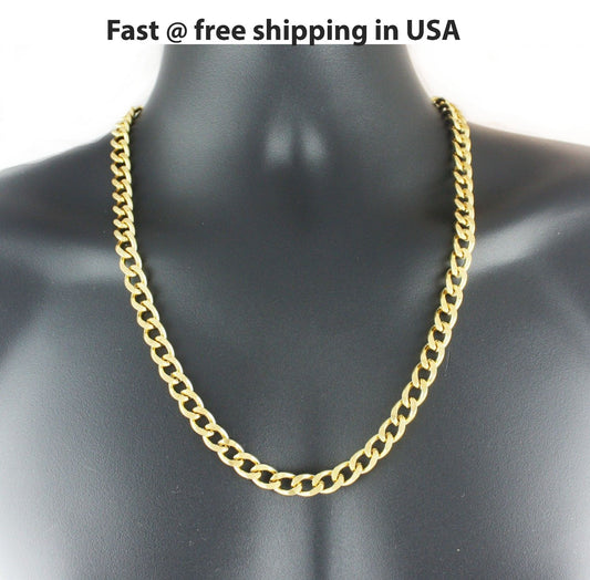 18k gold plated Link Curb Cuban Chain Necklace Bracelet 9mm 7-36' 'VPKJewelry