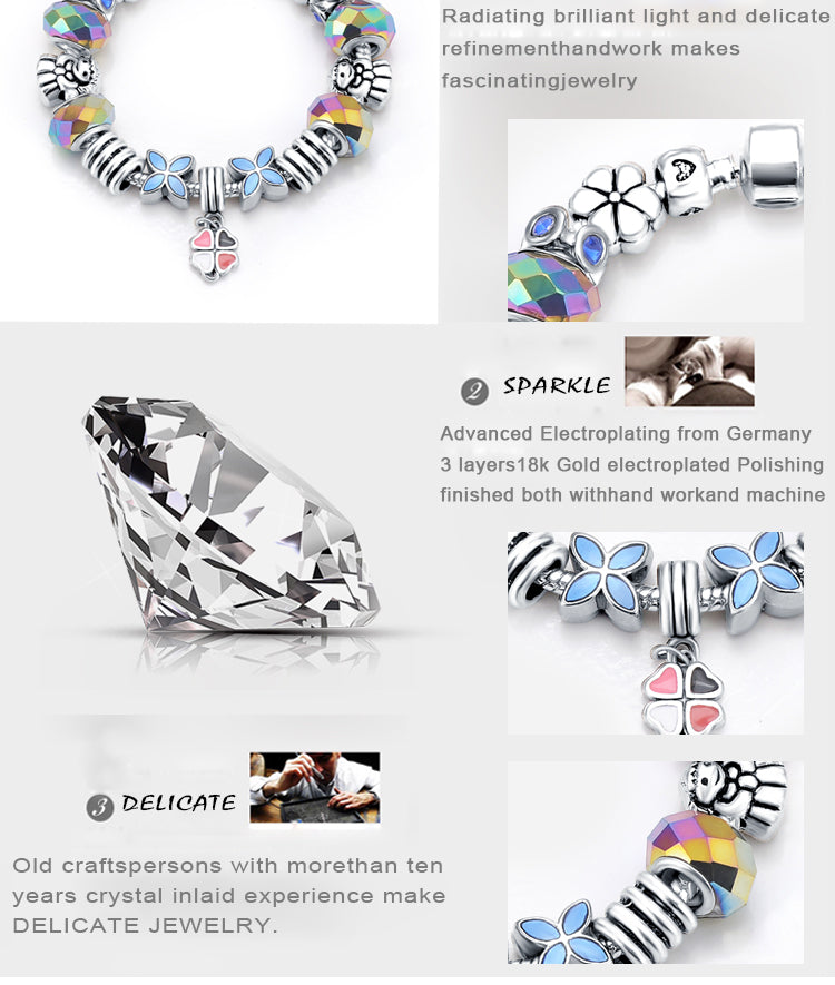 Charm Monkey Bracelet Murano and Austrian Crystal Top Quality VPKJewelry