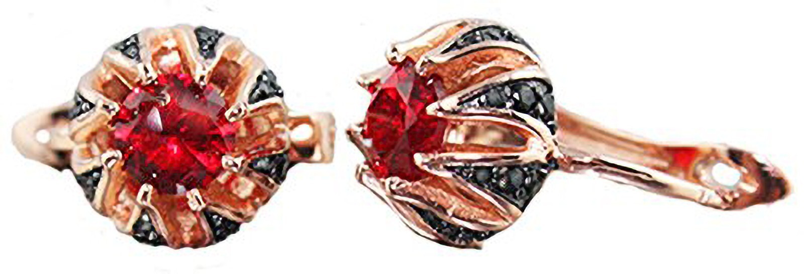 Russian Earring Real Silver 925 Sterling Rose 14k Gold Plated