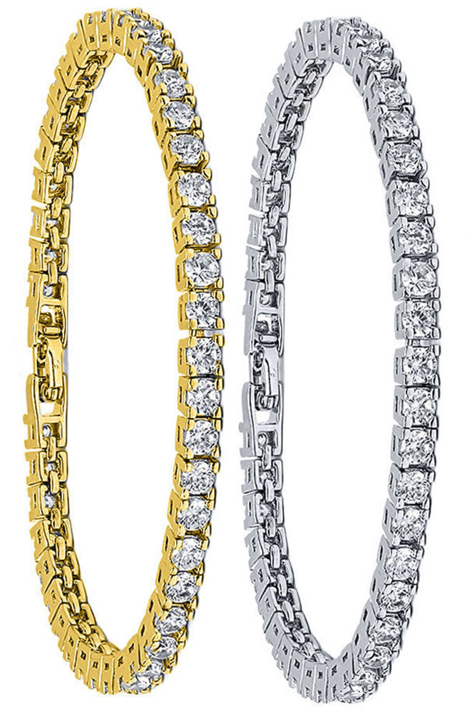 Tennis Bracelet 18k Gold Plated 12.00 ct 4mm for Women 7.5'' 7'' 6.7''
