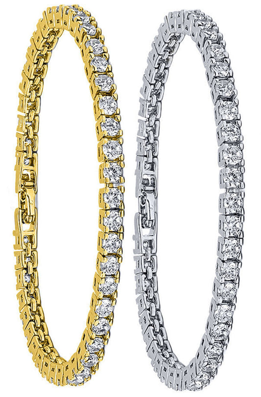 Tennis Bracelet 18k Gold Plated  12.00 ct 4mm for Women 7.5'' 7'' 6.7''