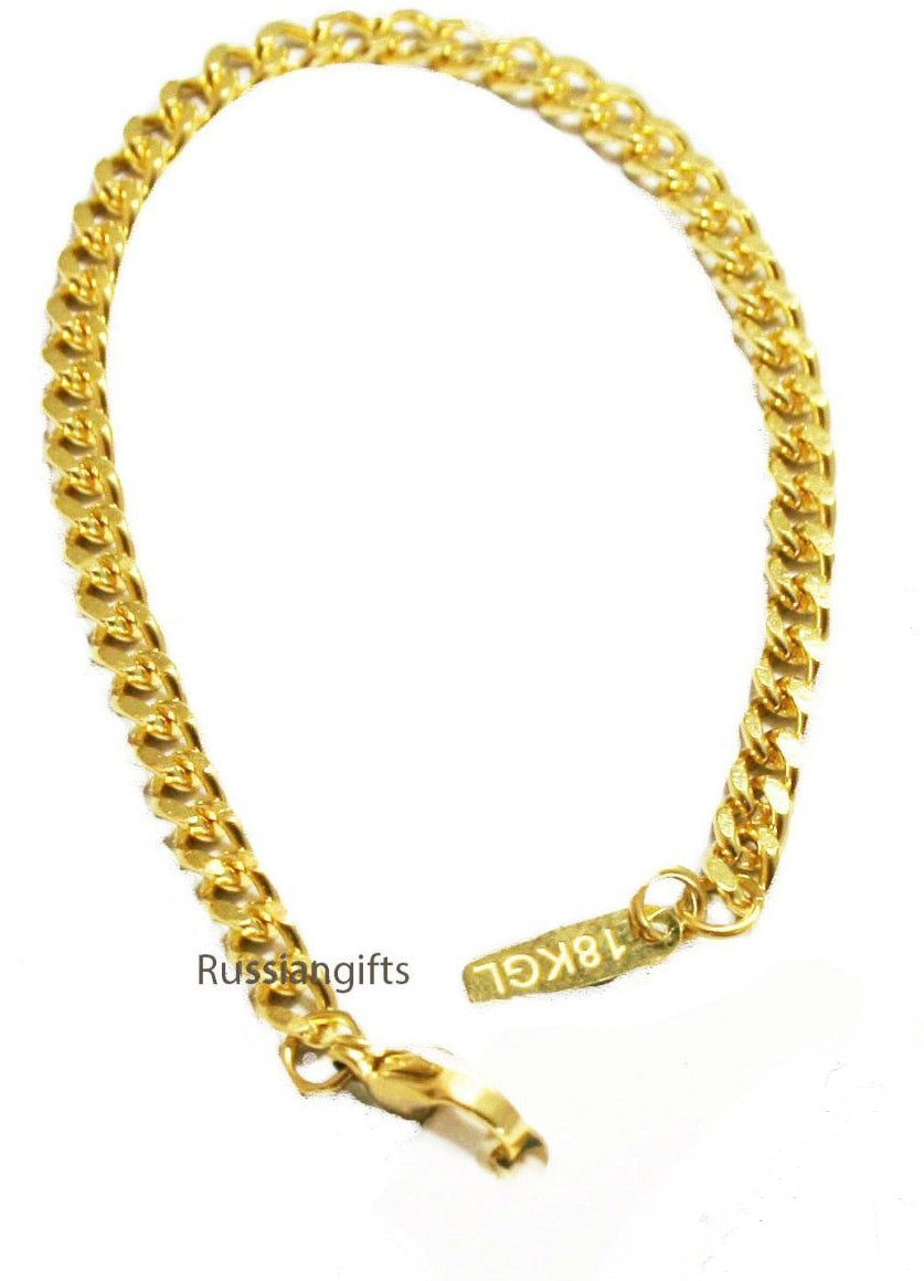 18k gold plat Link Curb Cuban Chain Necklace Bracelet 4mm 7-36'' VPKJewelry