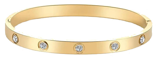 Bracelet 14k  gold plated women's men girl Stainless steel bangle