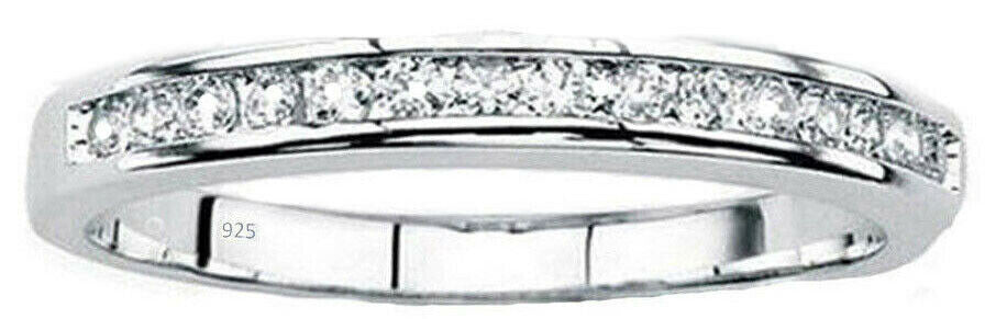 Womens silver ring Real 925 sterling Cubic Zirconia Set USA Seller