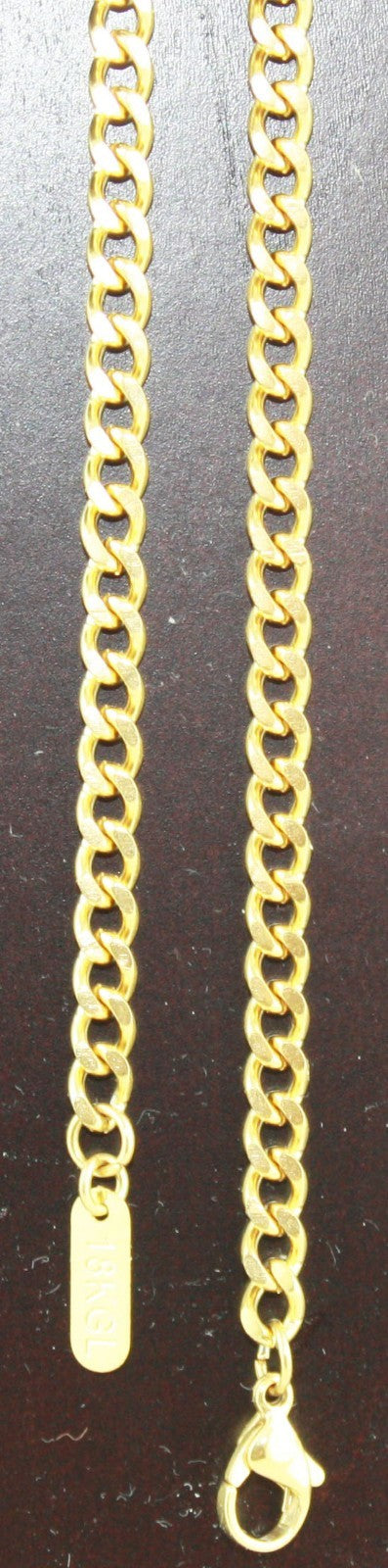 18k gold plat Link Curb Cuban Chain Necklace Bracelet 4mm 7-36'' VPKJewelry