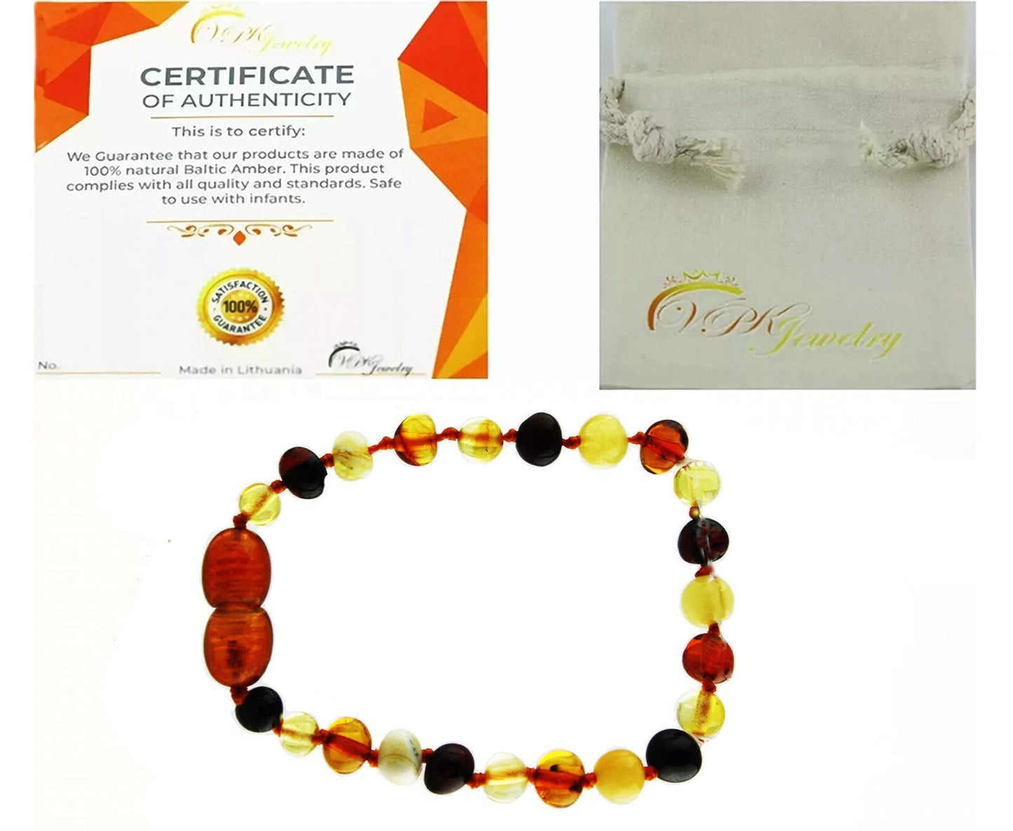 Genuine Amber Bracelet Necklace Anklet Real Beads Multicolor Unpolished Boy Girl