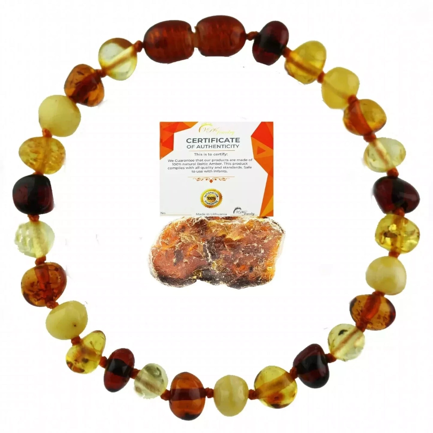 Genuine Amber Bracelet Necklace Anklet Real Beads Multicolor Unpolished Boy Girl