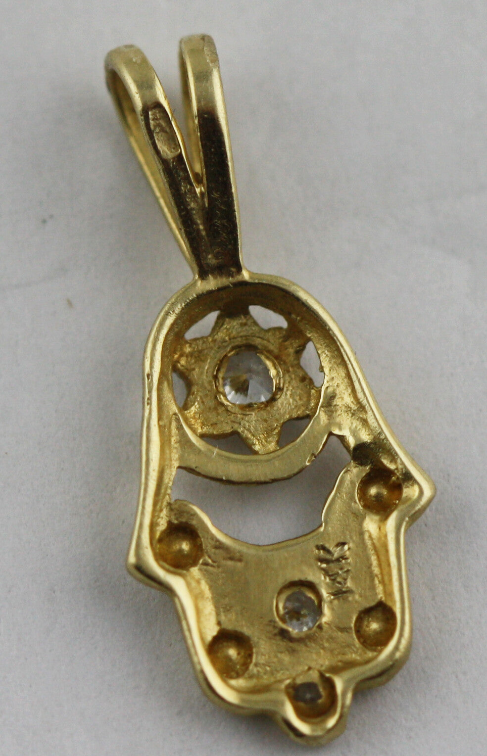 Real 14K Gold White Yellow Star small Pendant CZ 1,1 gram US seller