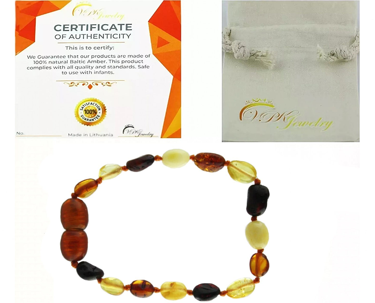 Genuine Amber Bracelet Necklace Anklet Real Beads Multicolor Unpolished Boy Girl