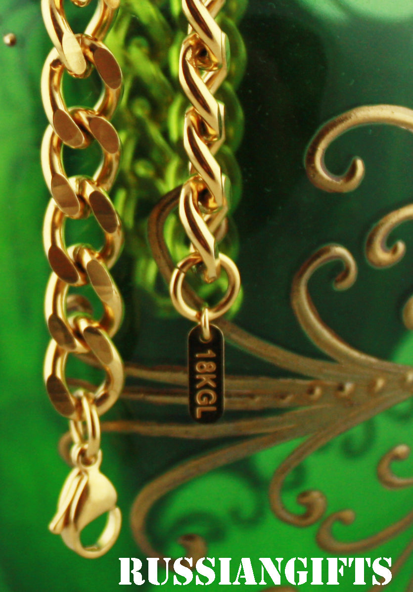 18k gold plat Link Curb Cuban Chain Necklace Bracelet 6mm 7-36'' VPKJewelry