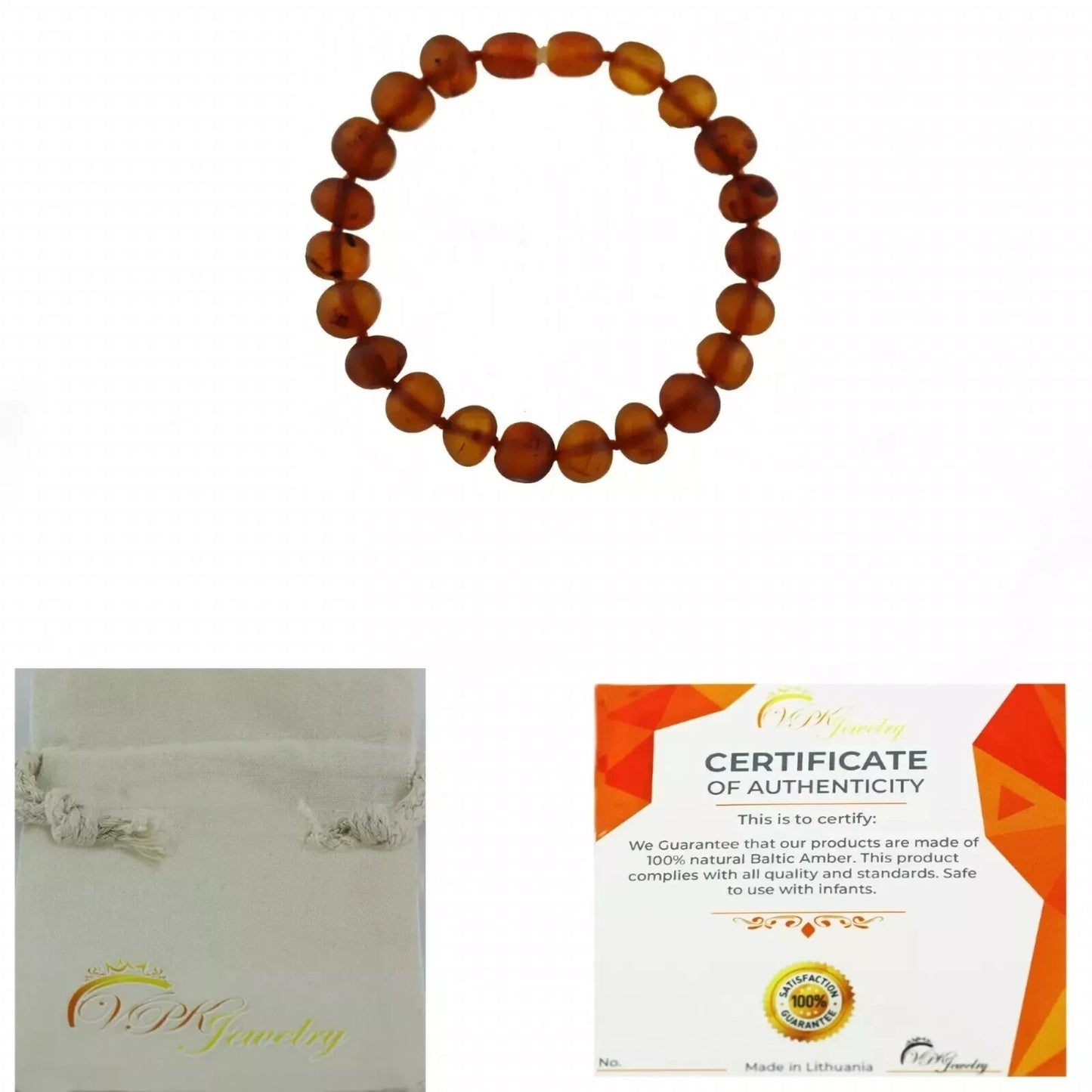 Genuine Amber Bracelet Necklace Anklet Real Beads Multicolor Unpolished Boy Girl