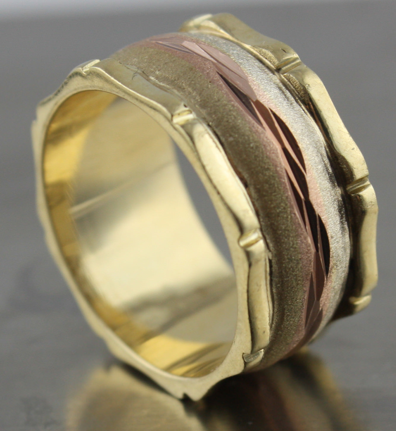 Real 14k gold ring white yellow rose 6.5 gram size 8 US Seller