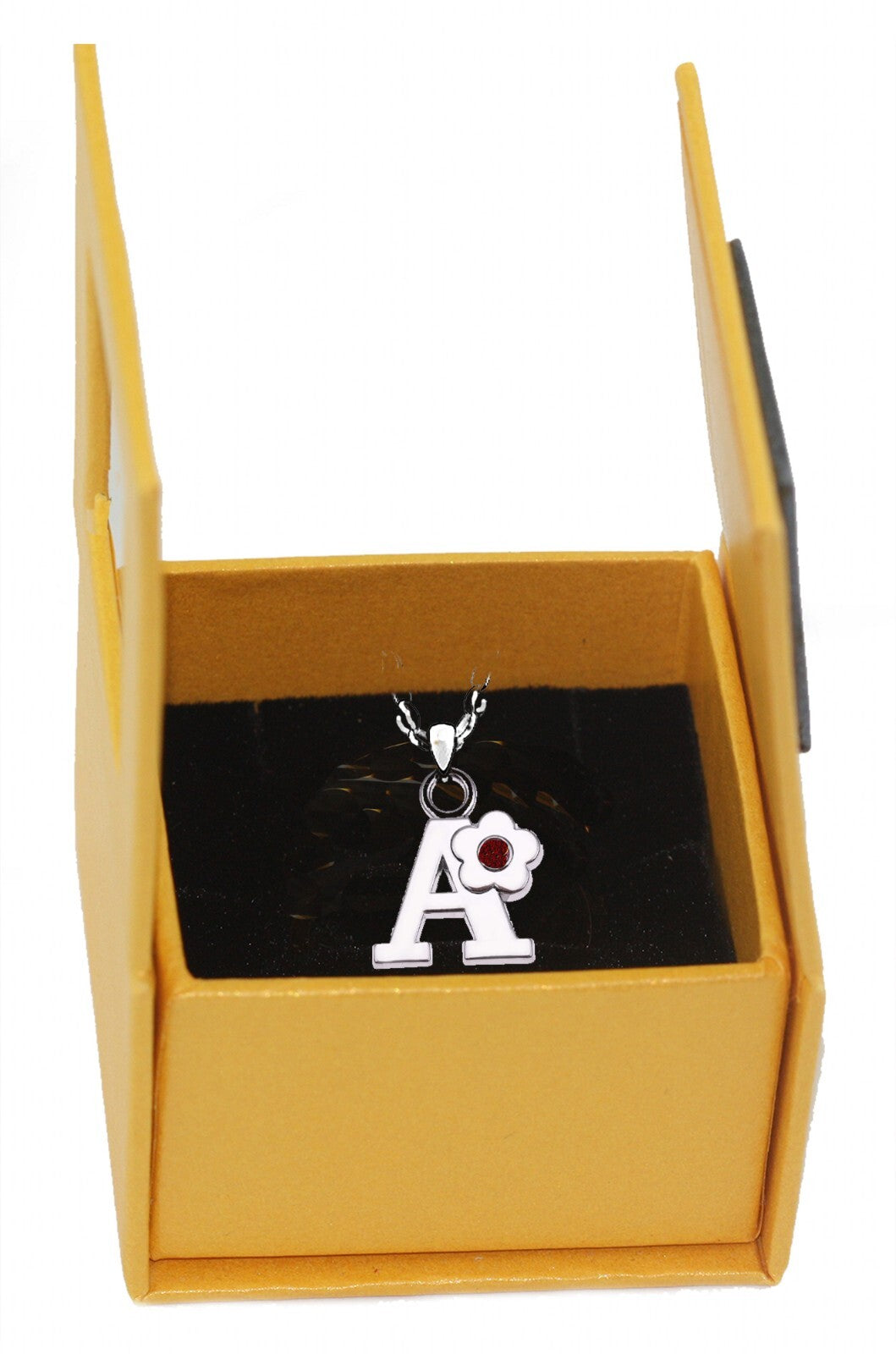 Choice A-Z Letter birthstone necklace pendant clover Love Women Girls Man box