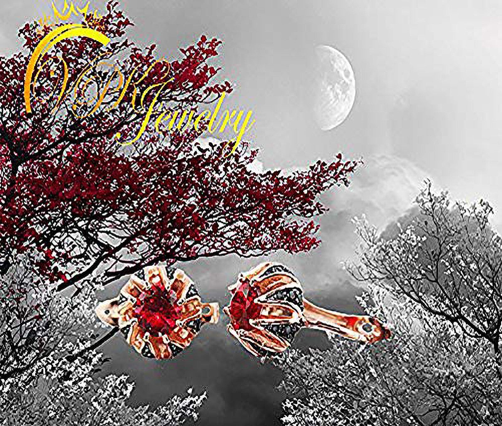 Russian Earring Real Silver 925 Sterling Rose 14k Gold Plated