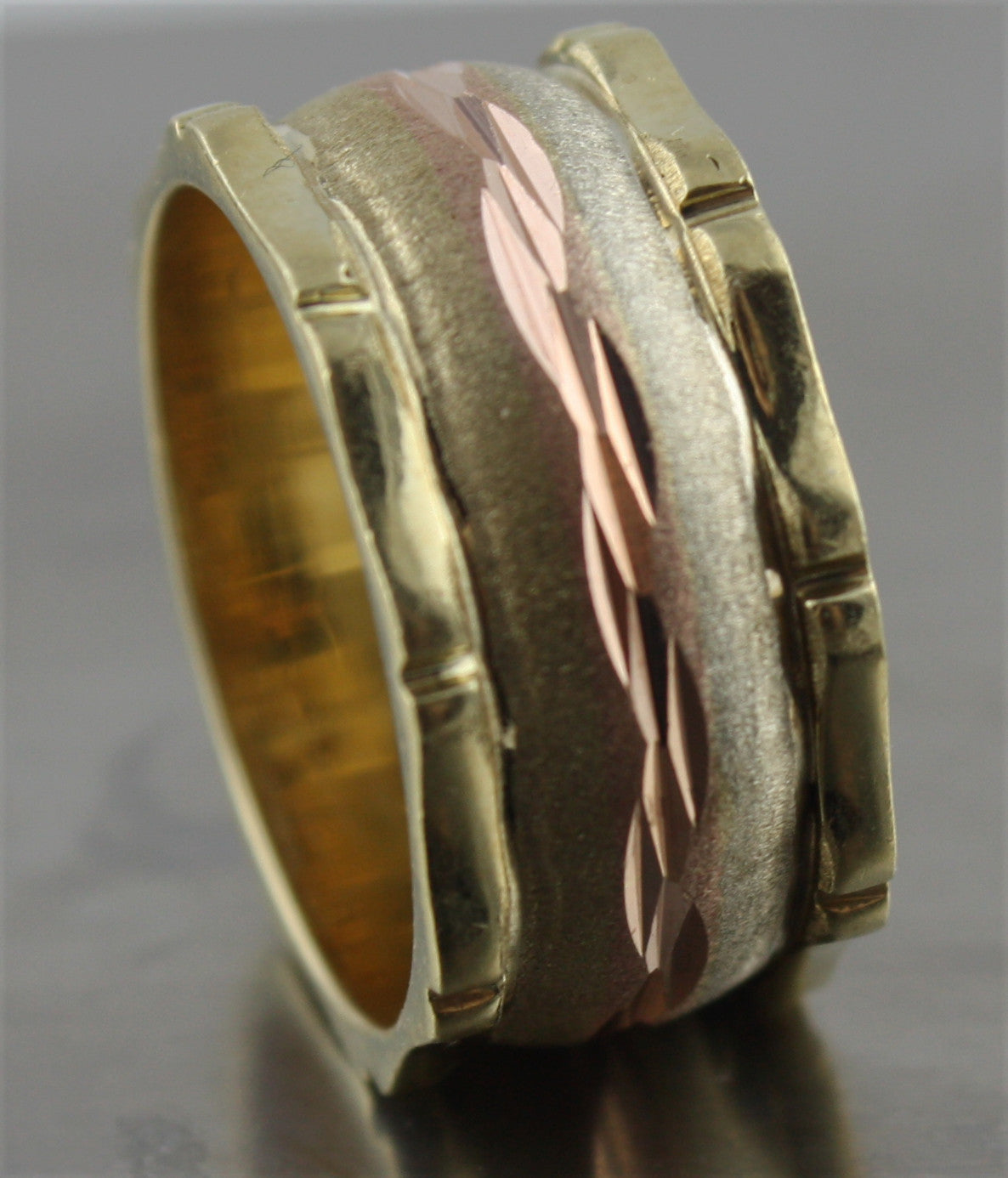 Real 14k gold ring white yellow rose 6.5 gram size 8 US Seller