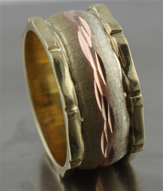 Real 14k gold ring white yellow rose 6.5 gram size 8 US Seller