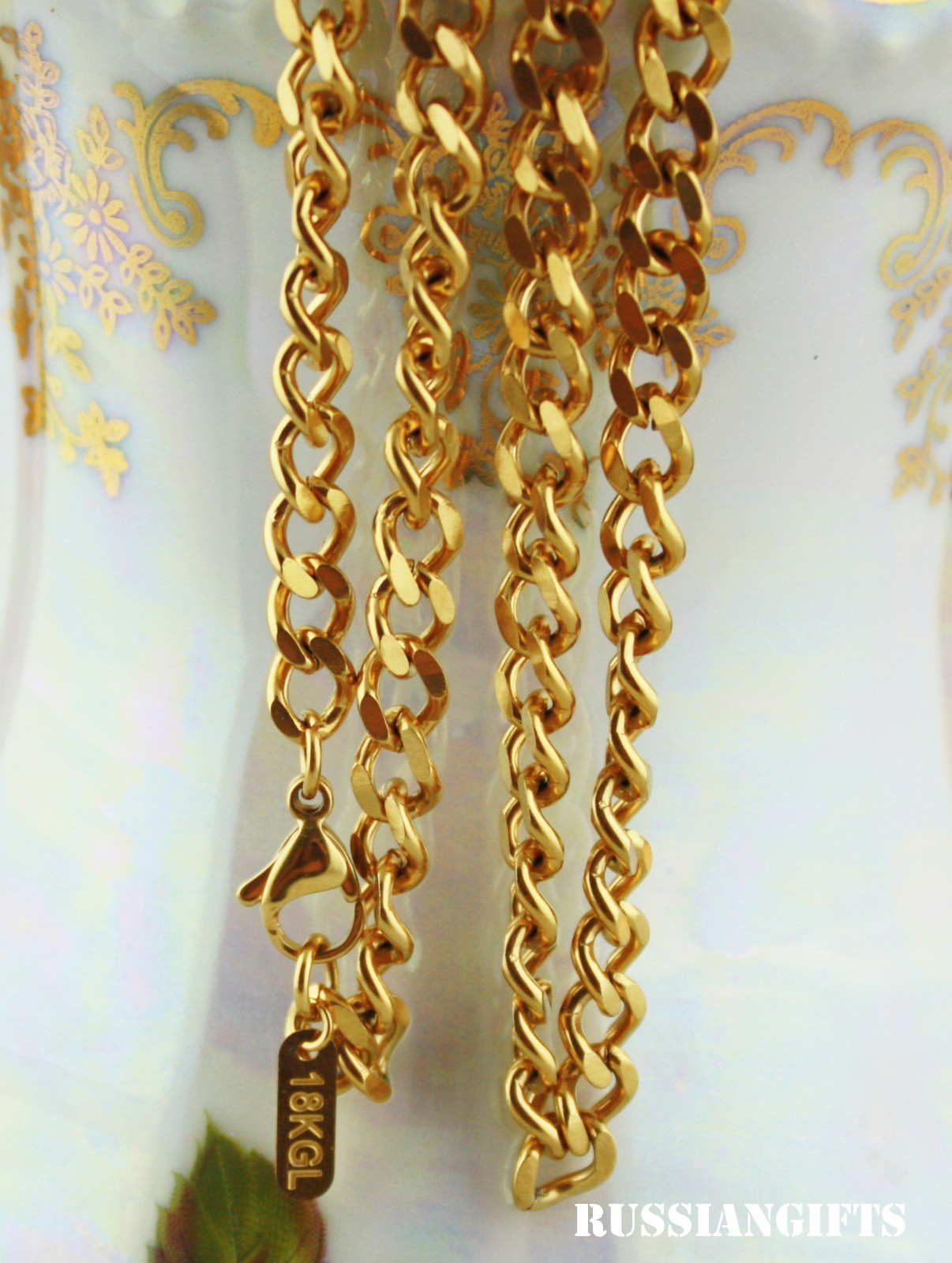 18k gold plat Link Curb Cuban Chain Necklace Bracelet 6mm 7-36'' VPKJewelry