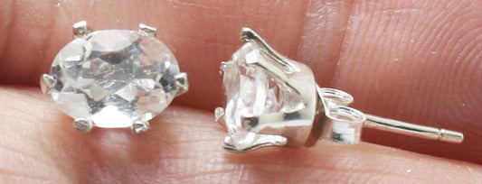 2.20 ct Lab created white topaz stud 925 sterling silver Earrings April Birth